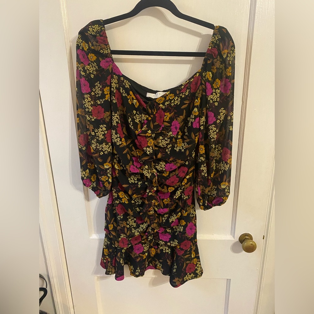 ASTR The Label Chiffon Floral Mini Dress